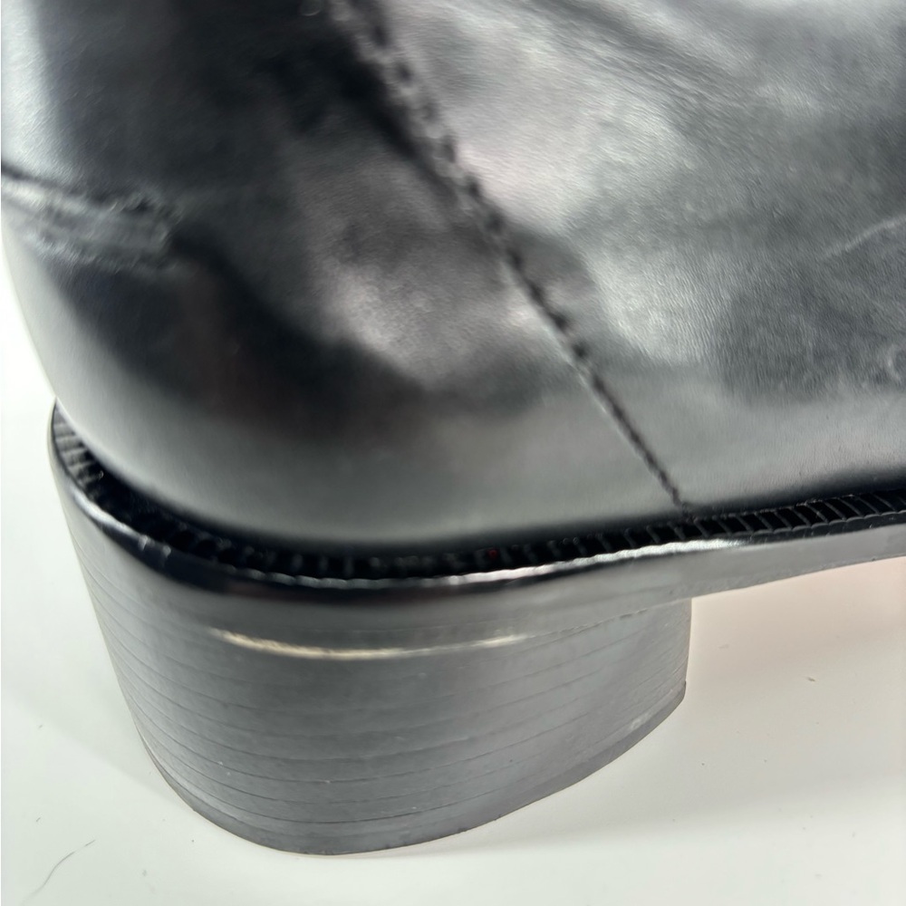 The Sak black leather Chelsea boot 8 chunky block heel crochet detail - Picture 14 of 15